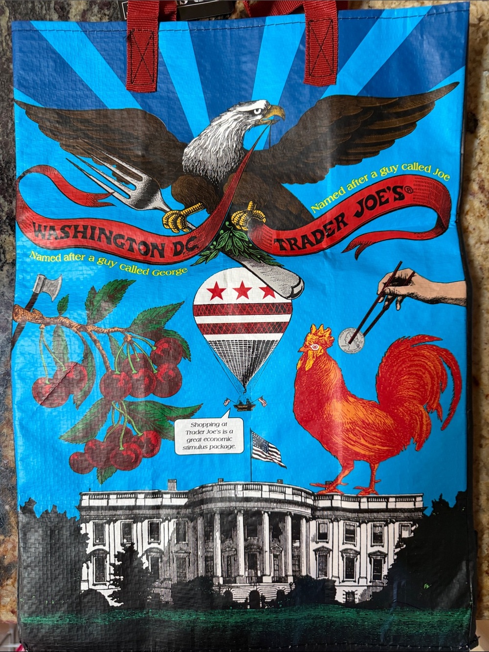NWT Trader Joe’s Washington DC shopping bag White House Senate Bean Soup - Picture 2 of 8